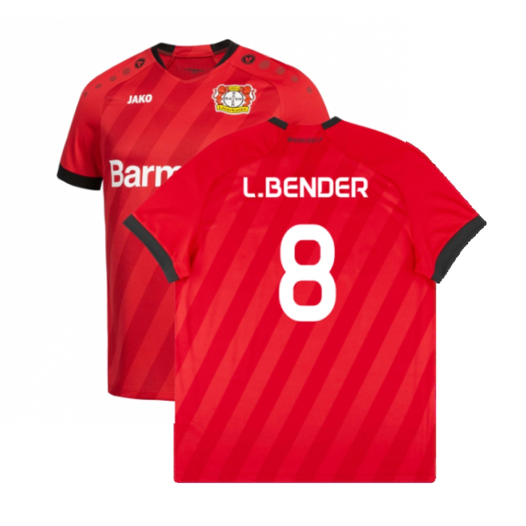 '19-'20 Bayer Leverkusen Home Shirt (Excellent) (L.bender 8) Polyester Made By: Jako Men's Red Xxl
