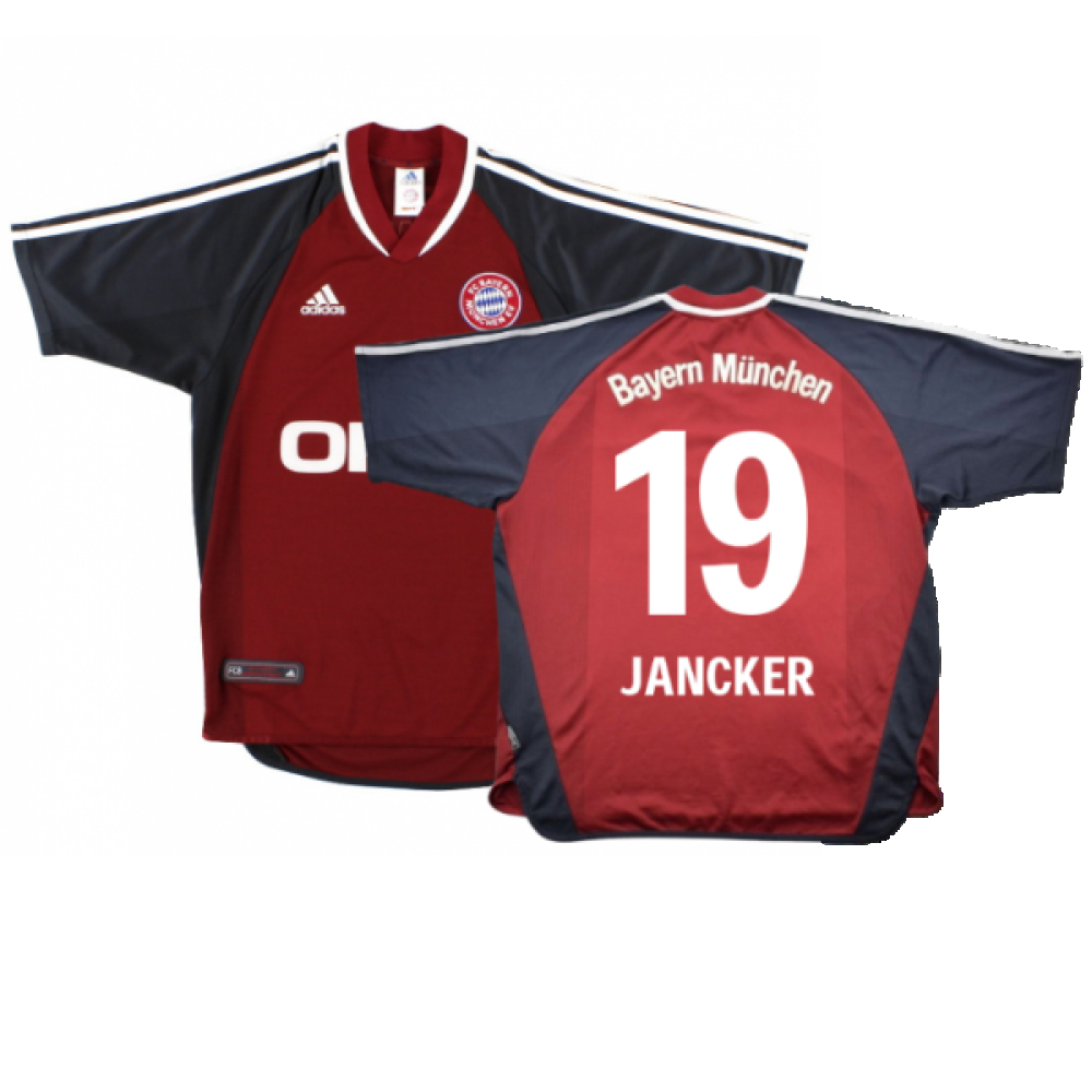'01-'02 Bayern Munich Home Shirt (S) (Very Good) (Jancker 19) Polyester Made By: Adidas Men's Red Small