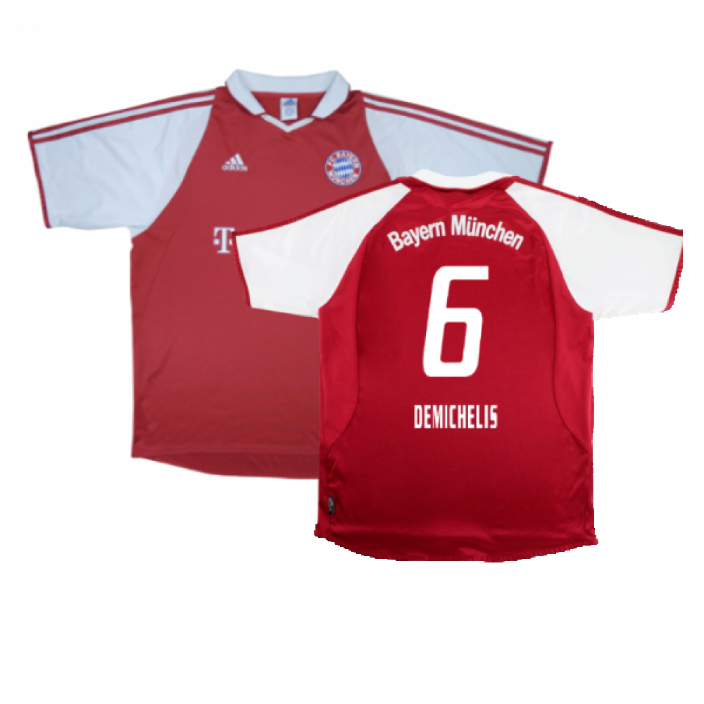'03-'04 Bayern Munich Home Shirt ) Makaay #10 (Very Good) (Demichelis 6) Polyester Made By: Adidas Men's Red Xxl