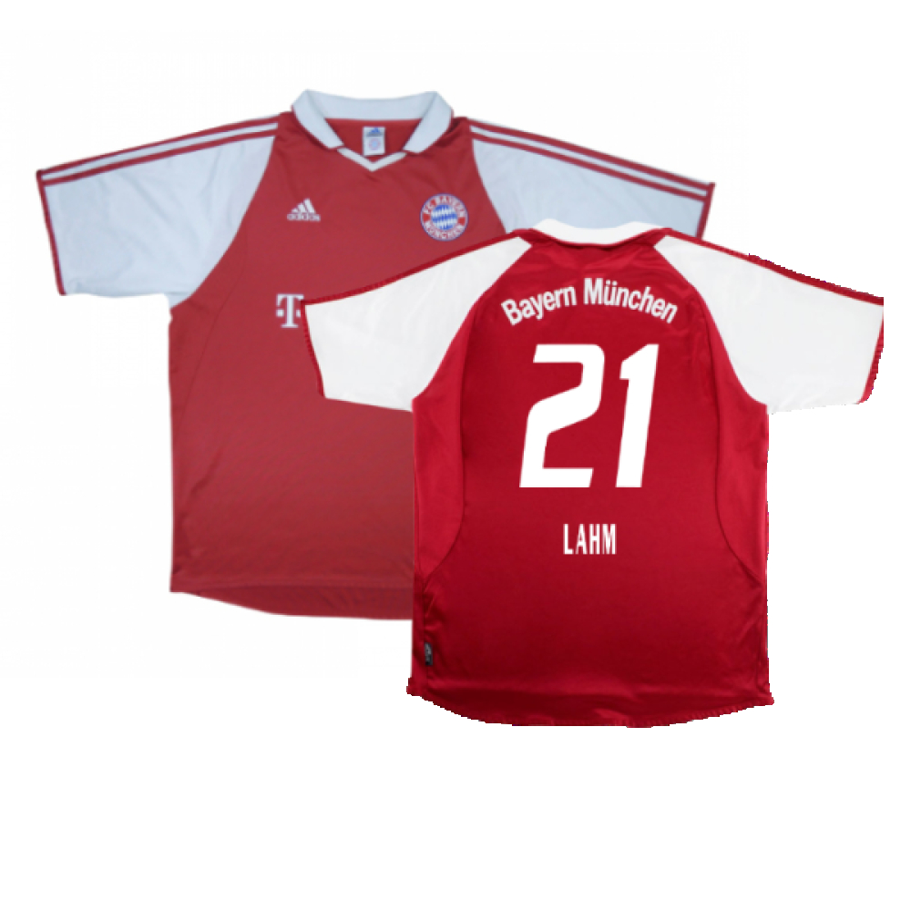 '03-'04 Bayern Munich Home Shirt ) Makaay #10 (Very Good) (Lahm 21) Polyester Made By: Adidas Men's Red Xxl