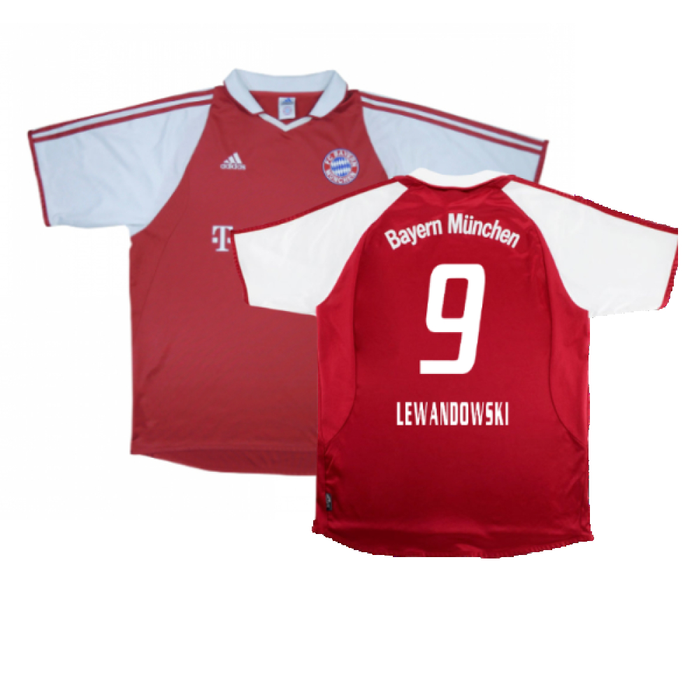 '03-'04 Bayern Munich Home Shirt ) Makaay #10 (Very Good) (Lewandowski 9) Polyester Made By: Adidas Men's Red Xxl