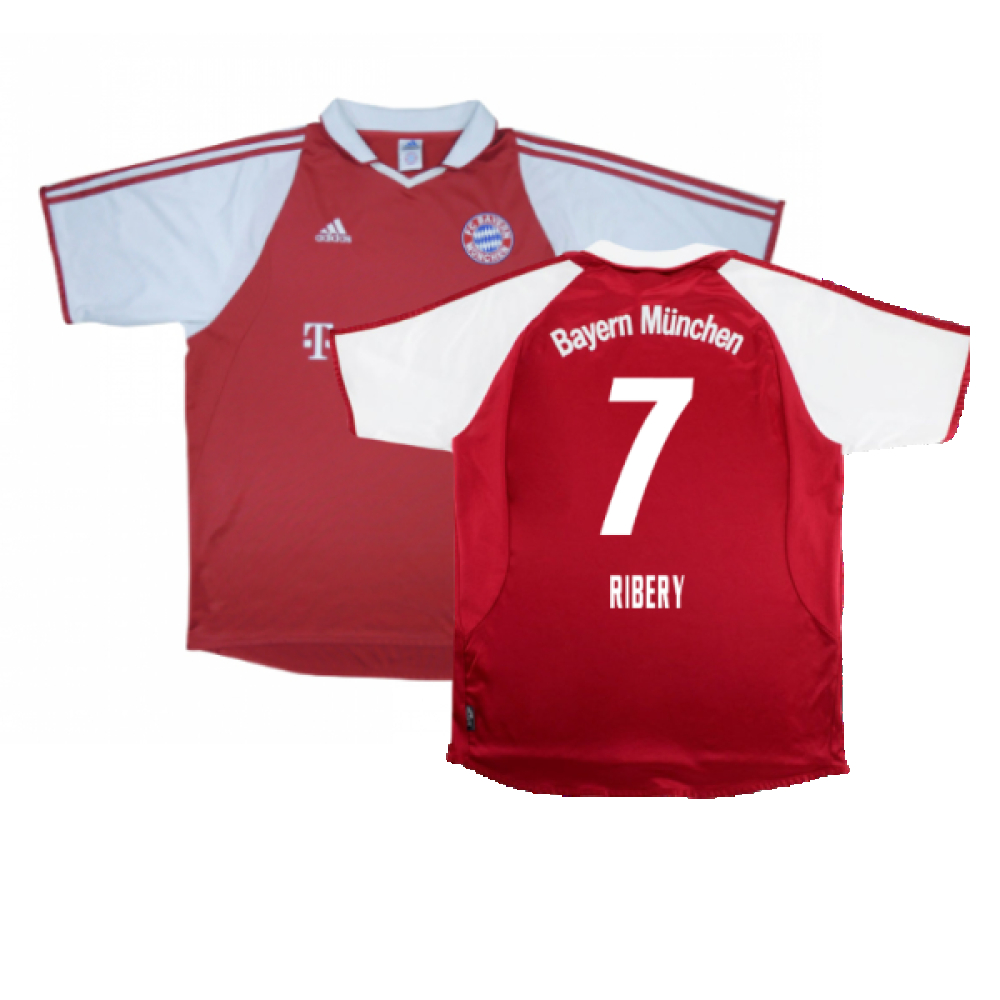 '03-'04 Bayern Munich Home Shirt ) Makaay #10 (Very Good) (Ribery 7) Polyester Made By: Adidas Men's Red Xxl