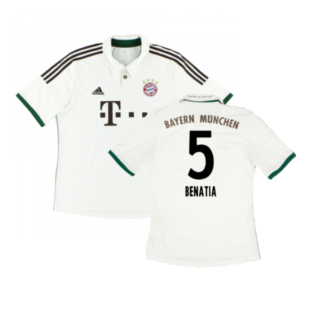 '13-'14 Bayern Munich Away Shirt (S) (Excellent) (Benatia 5) Polyester Made By: Adidas Men's White Small