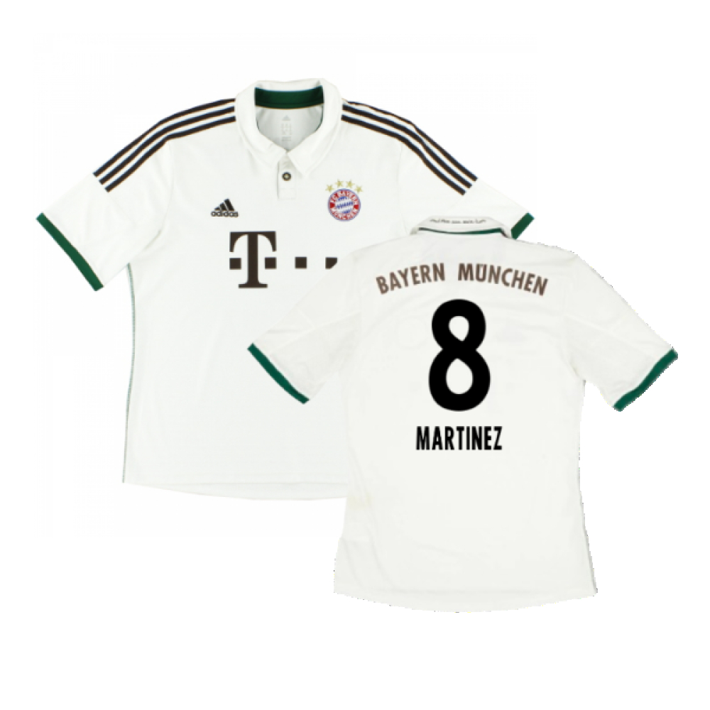 '13-'14 Bayern Munich Away Shirt (S) (Excellent) (Martinez 8) Polyester Made By: Adidas Men's White Small