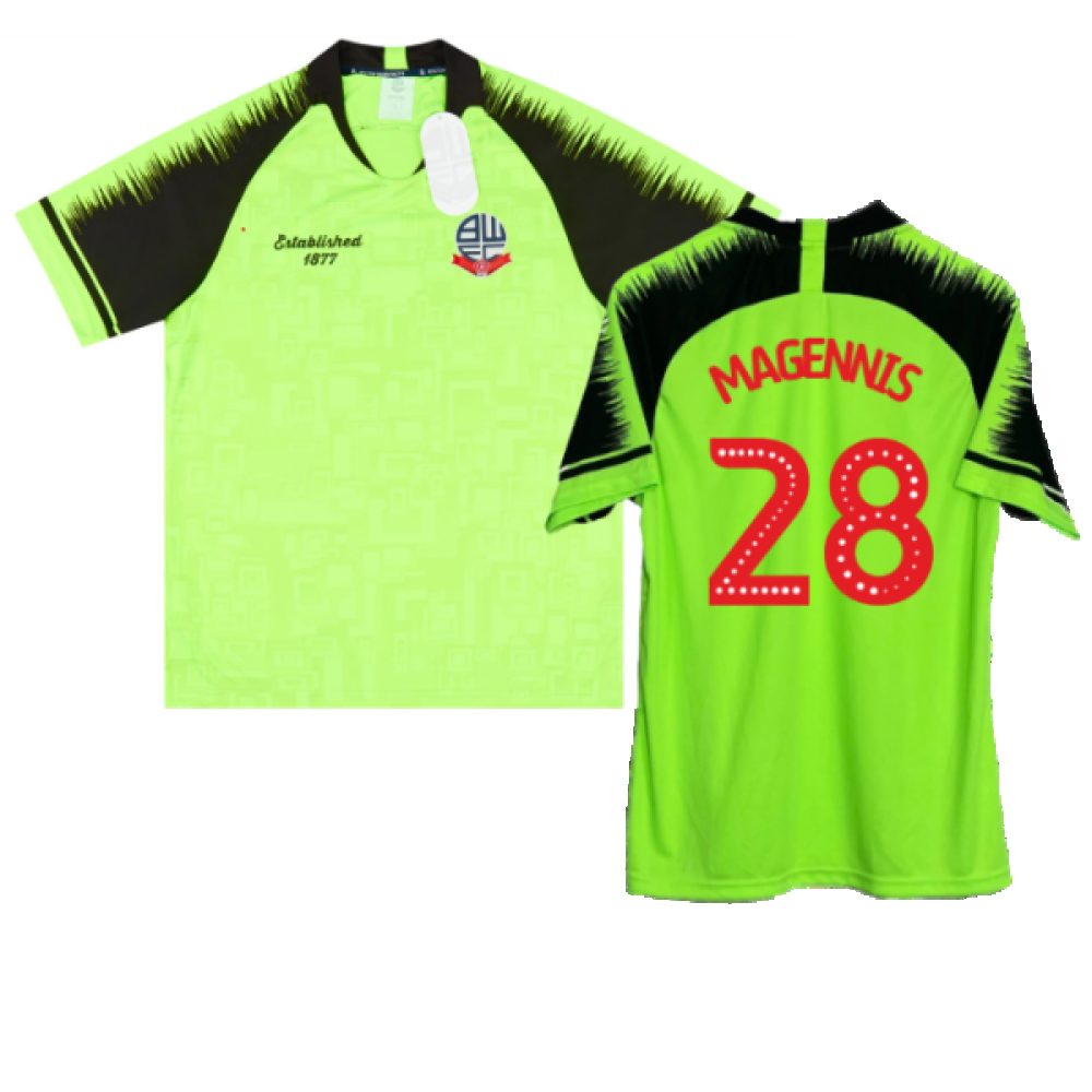 '19-'20 Bolton Away Shirt (M) (Very Good) (Magennis 28) Polyester Made By: Club Men's Yellow Medium