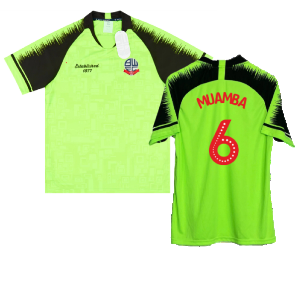 '19-'20 Bolton Away Shirt (M) (Very Good) (Muamba 6) Polyester Made By: Club Men's Yellow Medium