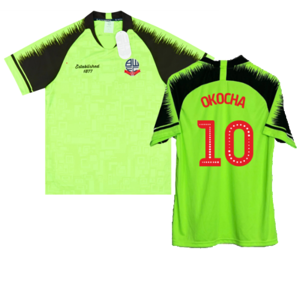 '19-'20 Bolton Away Shirt (M) (Very Good) (Okocha 10) Polyester Made By: Club Men's Yellow Medium