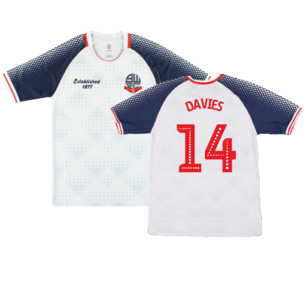 '19-'20 Bolton Wanderers Home Shirt (Sponsorless) (M) (Mint) (Davies 14) Polyester Made By: Club Men's White Medium