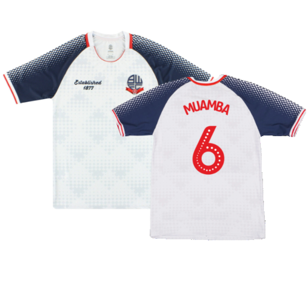 '19-'20 Bolton Wanderers Home Shirt (Sponsorless) (M) (Mint) (Muamba 6) Polyester Made By: Club Men's White Medium