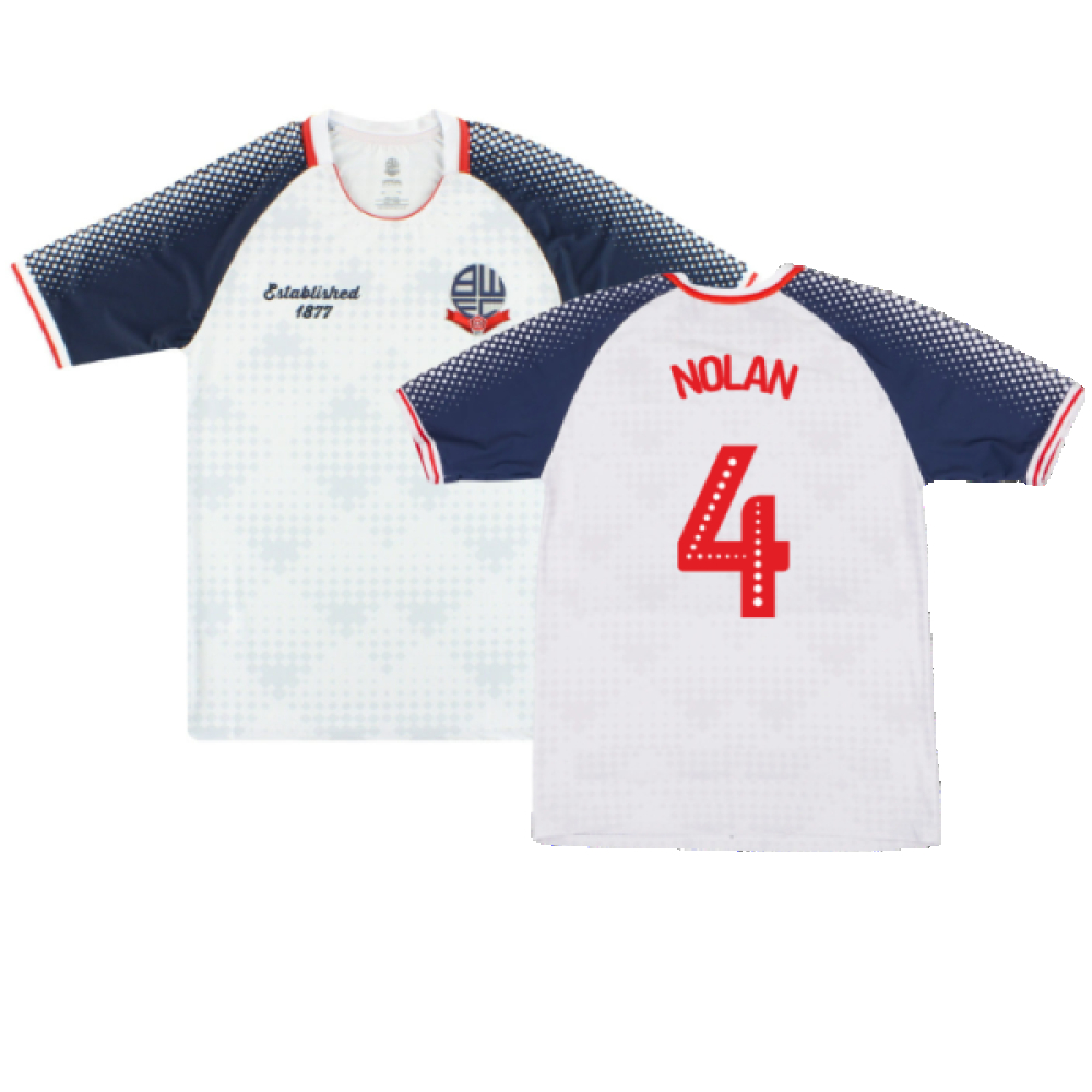 '19-'20 Bolton Wanderers Home Shirt (Sponsorless) (M) (Mint) (Nolan 4) Polyester Made By: Club Men's White Medium