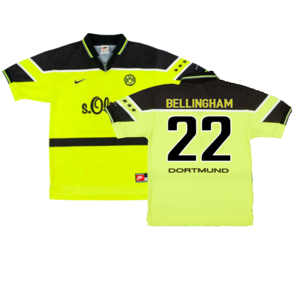 '97-'98 Borussia Dortmund Home Shirt ) (Very Good) (Bellingham 22) Polyester Made By: Nike Men's Yellow Xxl