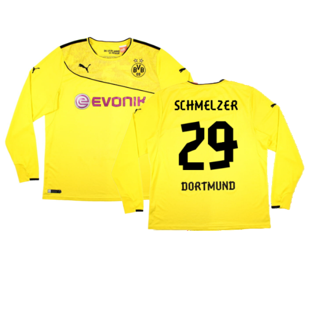 '13-'14 Borussia Dortmund Special Winter Edition Long Sleeve Home Shirt ) (Very Good) (Schmelzer Polyester Made By: Puma Men's Yellow Xxl