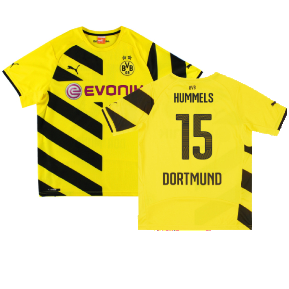 '14-'15 Borussia Dortmund Home Shirt ) (Very Good) (Hummels 15) Polyester Made By: Puma Men's Yellow Xxl