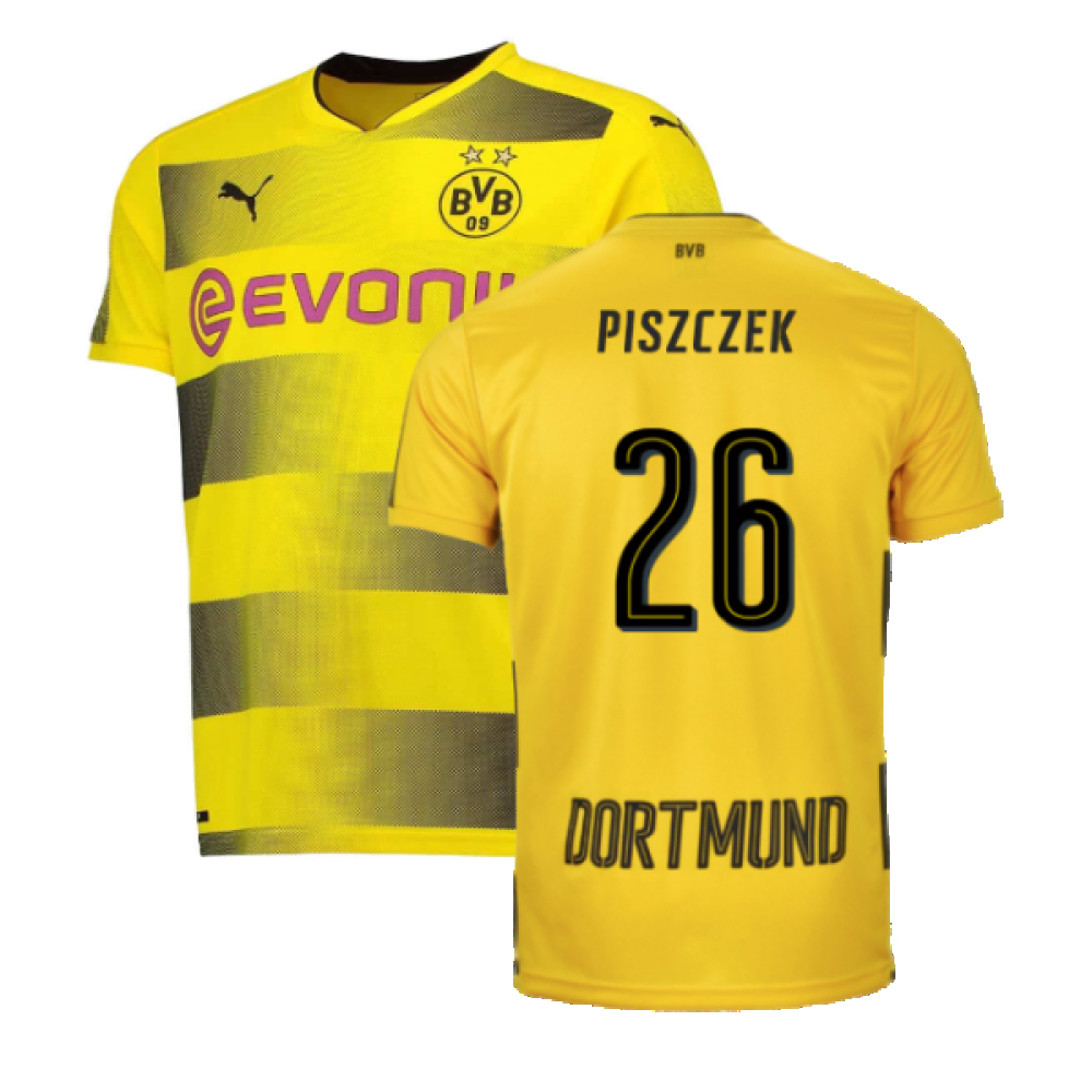 '17-'18 Borussia Dortmund Home Shirt (S) (Very Good) (Piszczek 26) Polyester Made By: Puma Men's Yellow Small