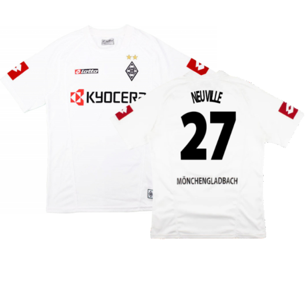 '05-'06 Borussia Monchengladbach Home Shirt (Good) (Neuville 27) Polyester Made By: Lotto Men's White Extra Large