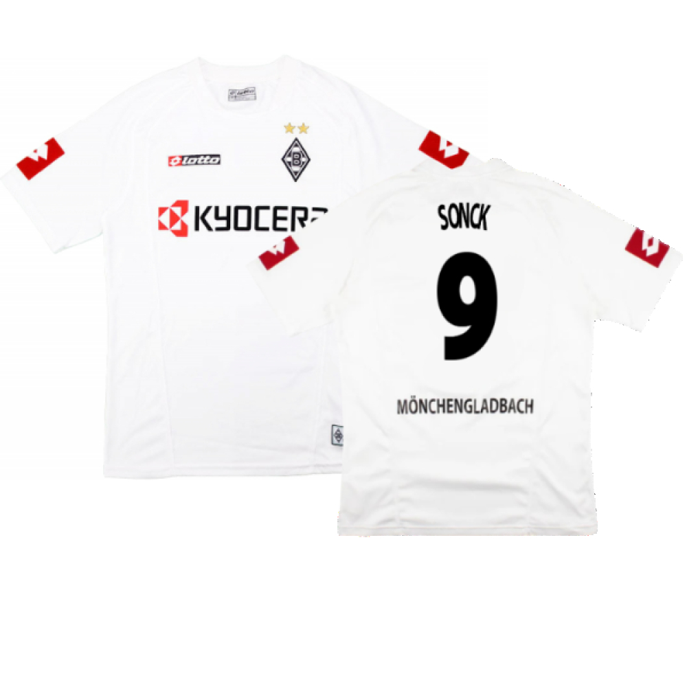 '05-'06 Borussia Monchengladbach Home Shirt (Good) (Sonck 9) Polyester Made By: Lotto Men's White Extra Large