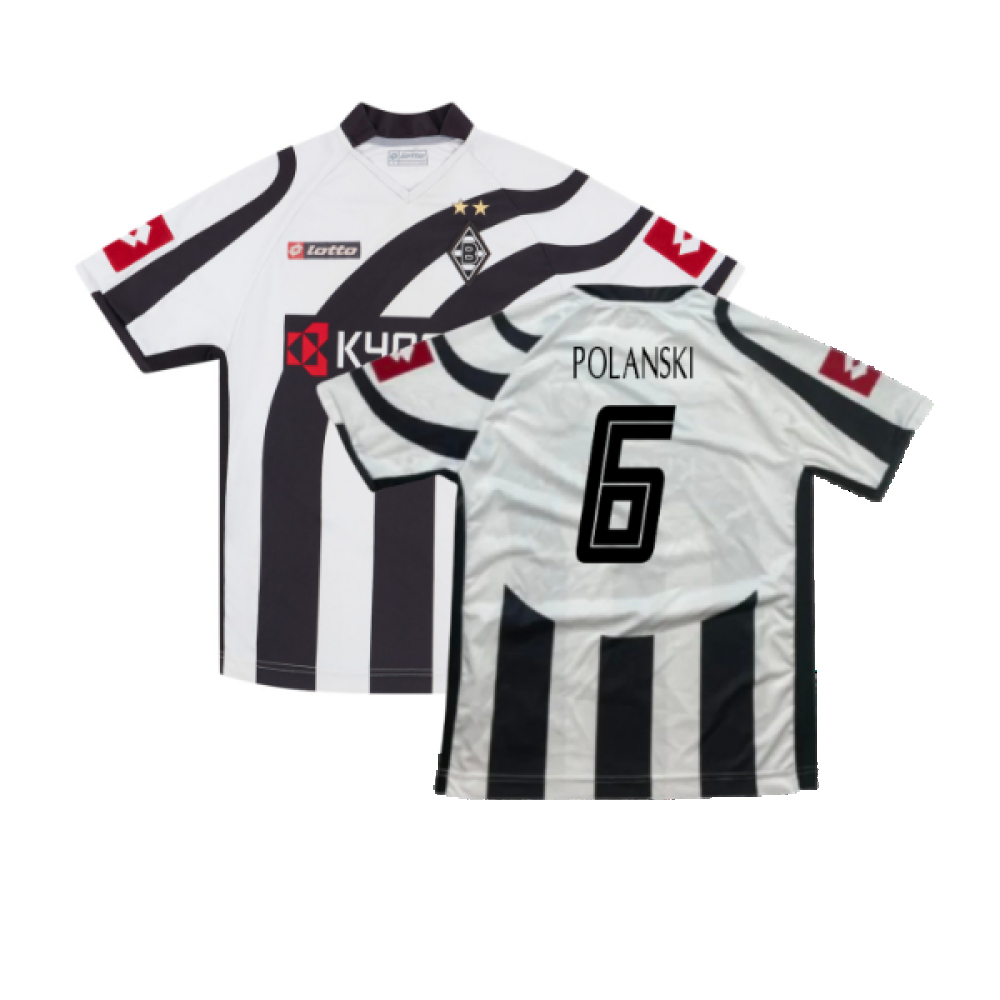 '06-'07 Borussia Monchengladbach Home Shirt ) (Very Good) (Polanski 6) Polyester Made By: Lotto Men's Black Xxl