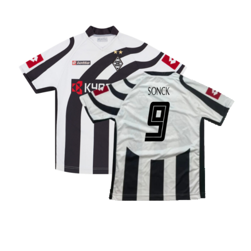 '06-'07 Borussia Monchengladbach Home Shirt ) (Very Good) (Sonck 9) Polyester Made By: Lotto Men's Black Xxl