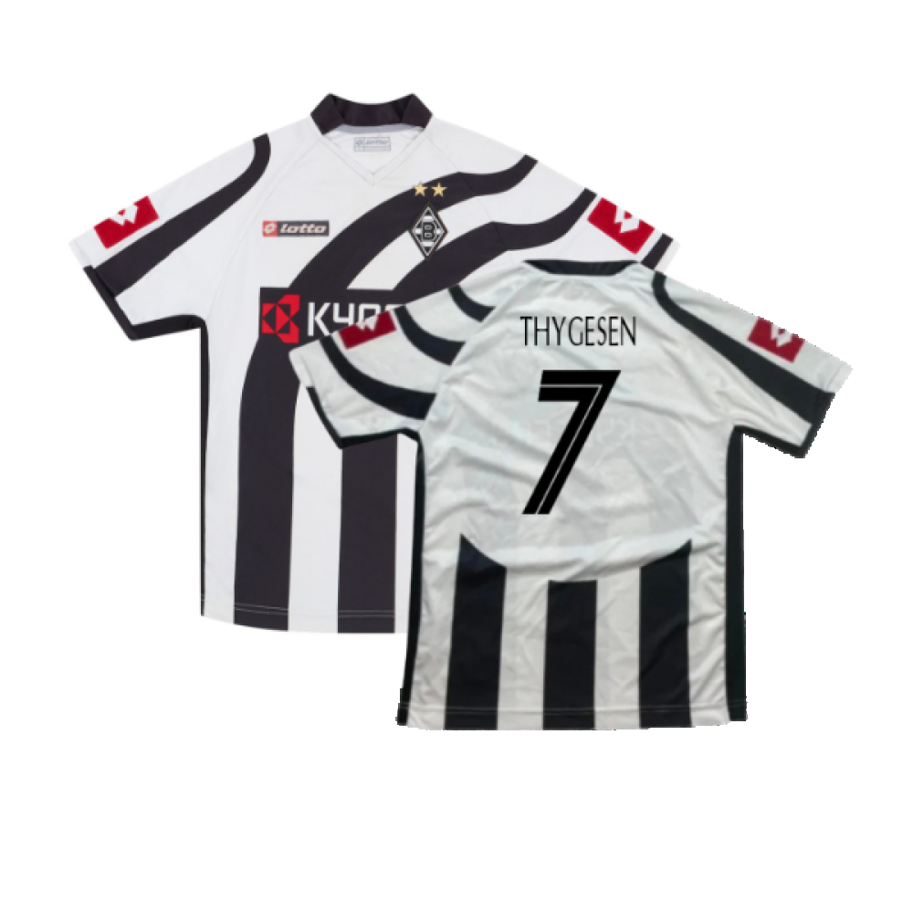 '06-'07 Borussia Monchengladbach Home Shirt ) (Very Good) (Thygesen 7) Polyester Made By: Lotto Men's Black Xxl