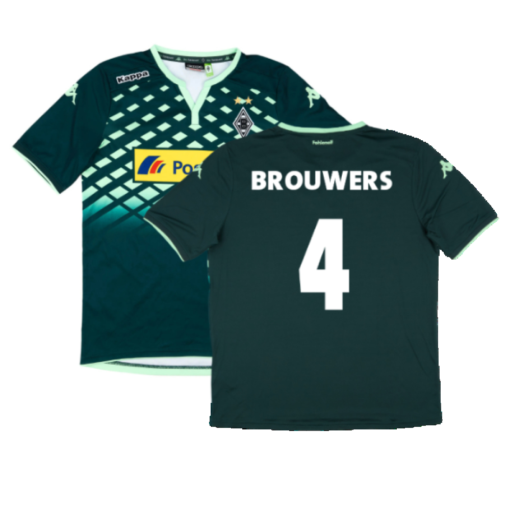 '15-'16 Borussia Monchengladbach Away Shirt (Mint) (Brouwers 4) Polyester Made By: Kappa Men's Green Large