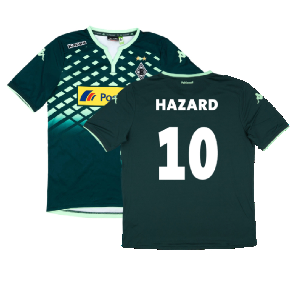 '15-'16 Borussia Monchengladbach Away Shirt (Mint) (Hazard 10) Polyester Made By: Kappa Men's Green Large