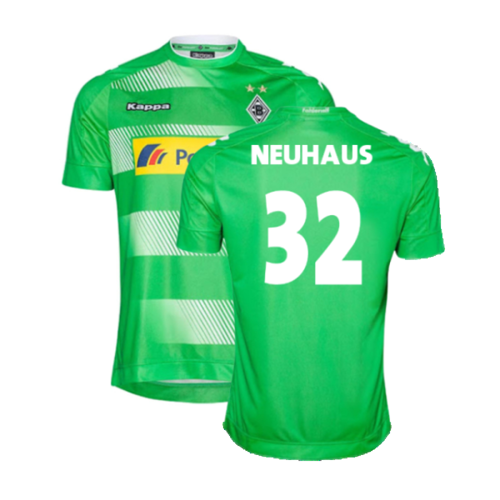 '17-'18 Borussia Monchengladbach Away Shirt (Excellent) (Neuhaus 32) Polyester Made By: Kappa Men's Green Medium
