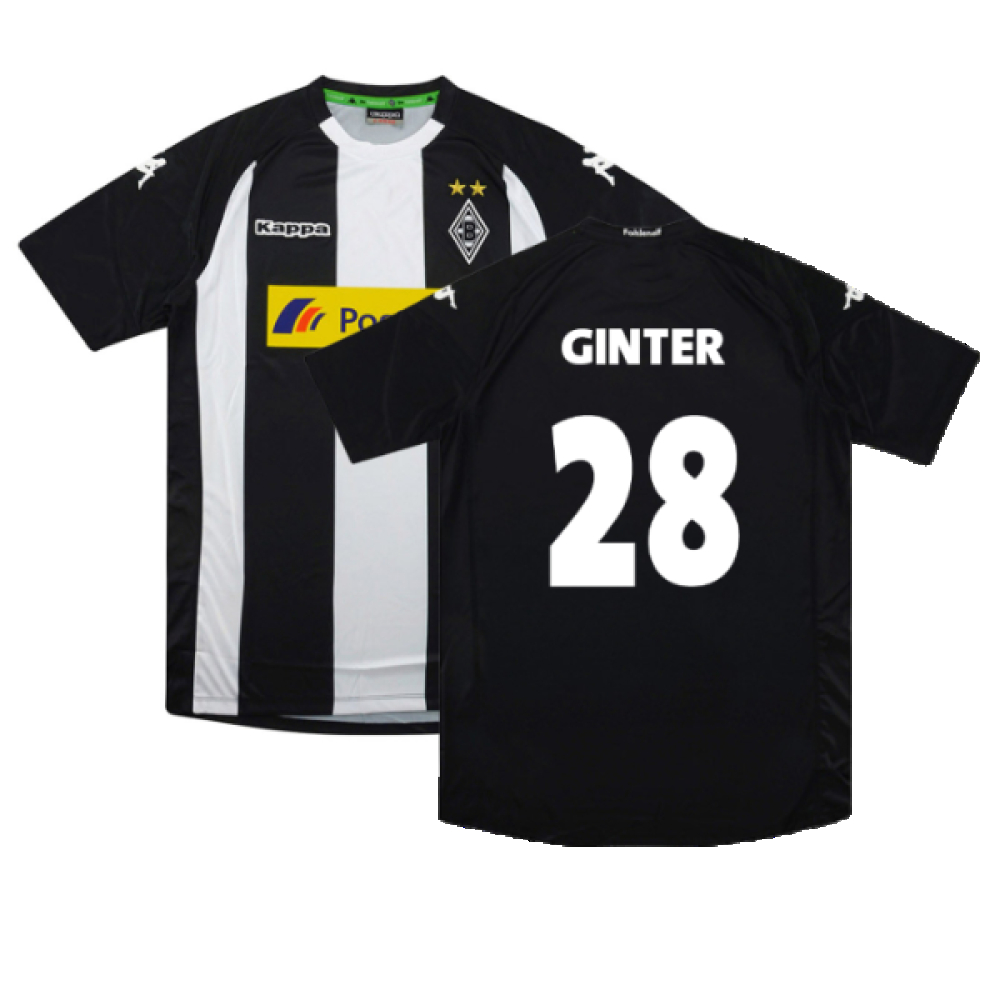 '17-'18 Borussia Monchengladbach Third Shirt (M) (Mint) (Ginter 28) Polyester Made By: Kappa Men's Black Medium