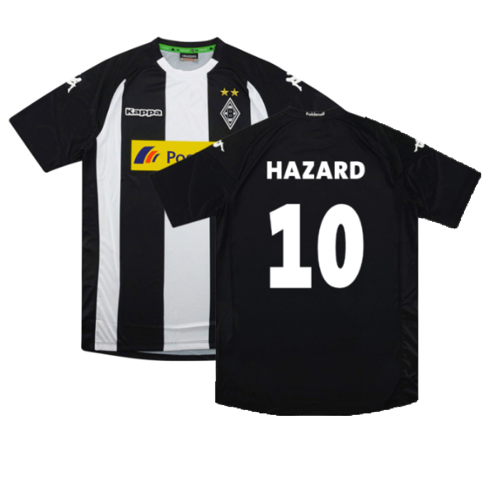 '17-'18 Borussia Monchengladbach Third Shirt (M) (Mint) (Hazard 10) Polyester Made By: Kappa Men's Black Medium