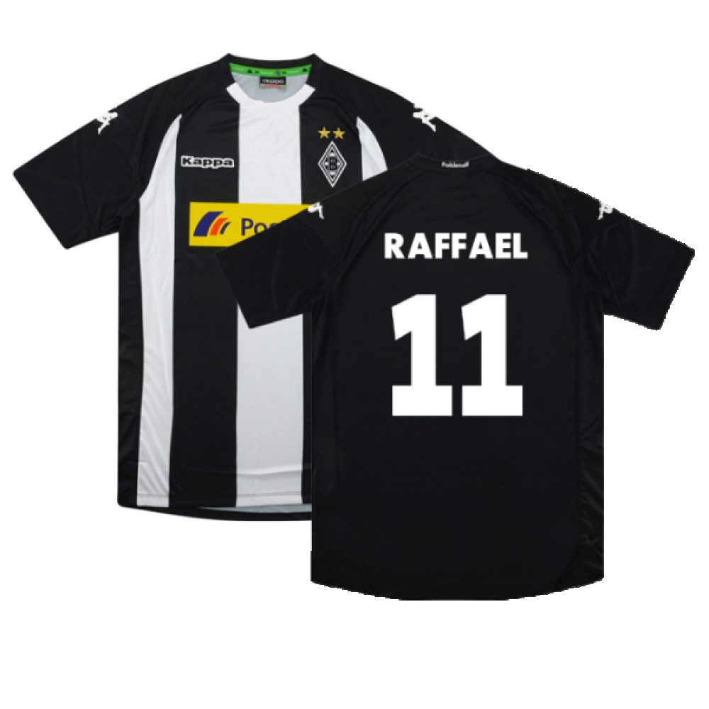 '17-'18 Borussia Monchengladbach Third Shirt (M) (Mint) (Raffael 11) Polyester Made By: Kappa Men's Black Medium