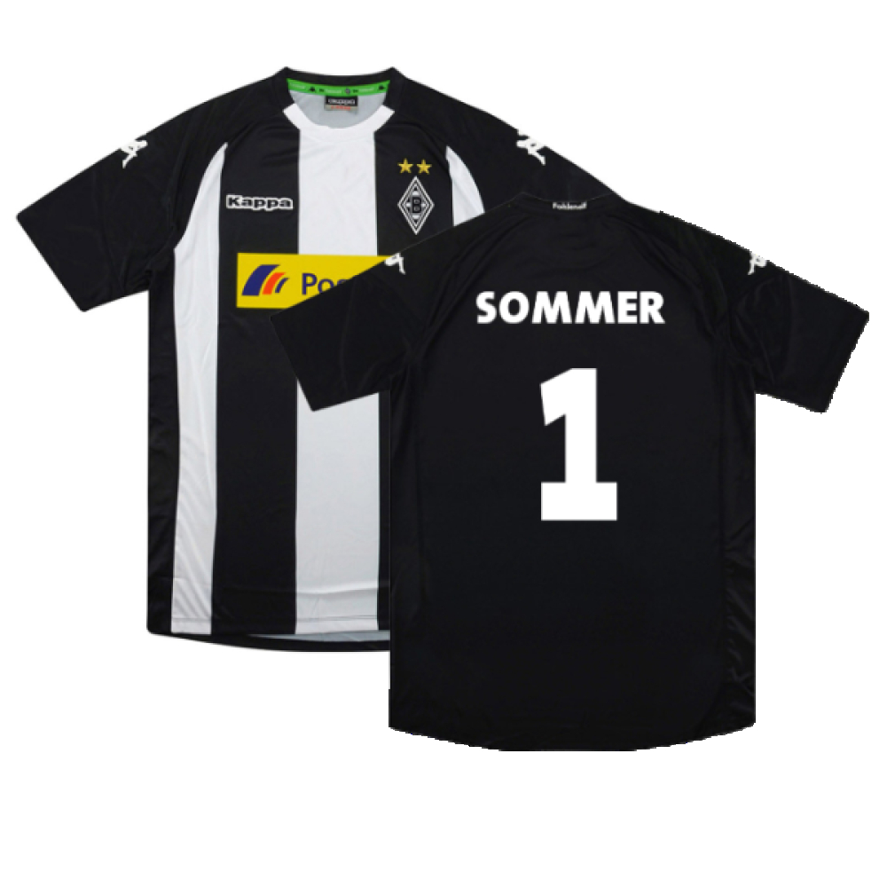 '17-'18 Borussia Monchengladbach Third Shirt (M) (Mint) (Sommer 1) Polyester Made By: Kappa Men's Black Medium