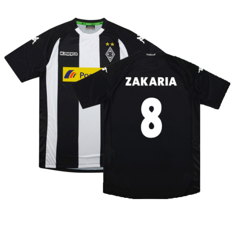 '17-'18 Borussia Monchengladbach Third Shirt (M) (Mint) (Zakaria 8) Polyester Made By: Kappa Men's Black Medium