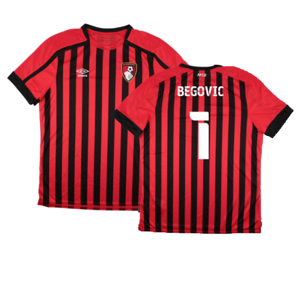 '21-'22 Bourenmouth Home Shirt (Sponsorless) ) (Excellent) (Begovic 1) Polyester Bournemouth Made By: Umbro Men's Red Extra Large