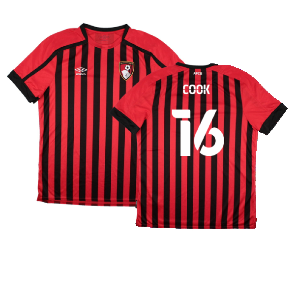 '21-'22 Bourenmouth Home Shirt (Sponsorless) (S) (Mint) (Cook 16) Polyester Bournemouth Made By: Umbro Men's Red Small