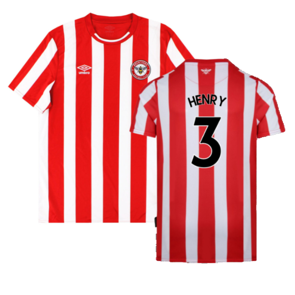 '21-'23 Brentford Home Shirt ) (Mint) (Henry 3) Polyester Thierry Henry Made By: Umbro Men's Red Xxl