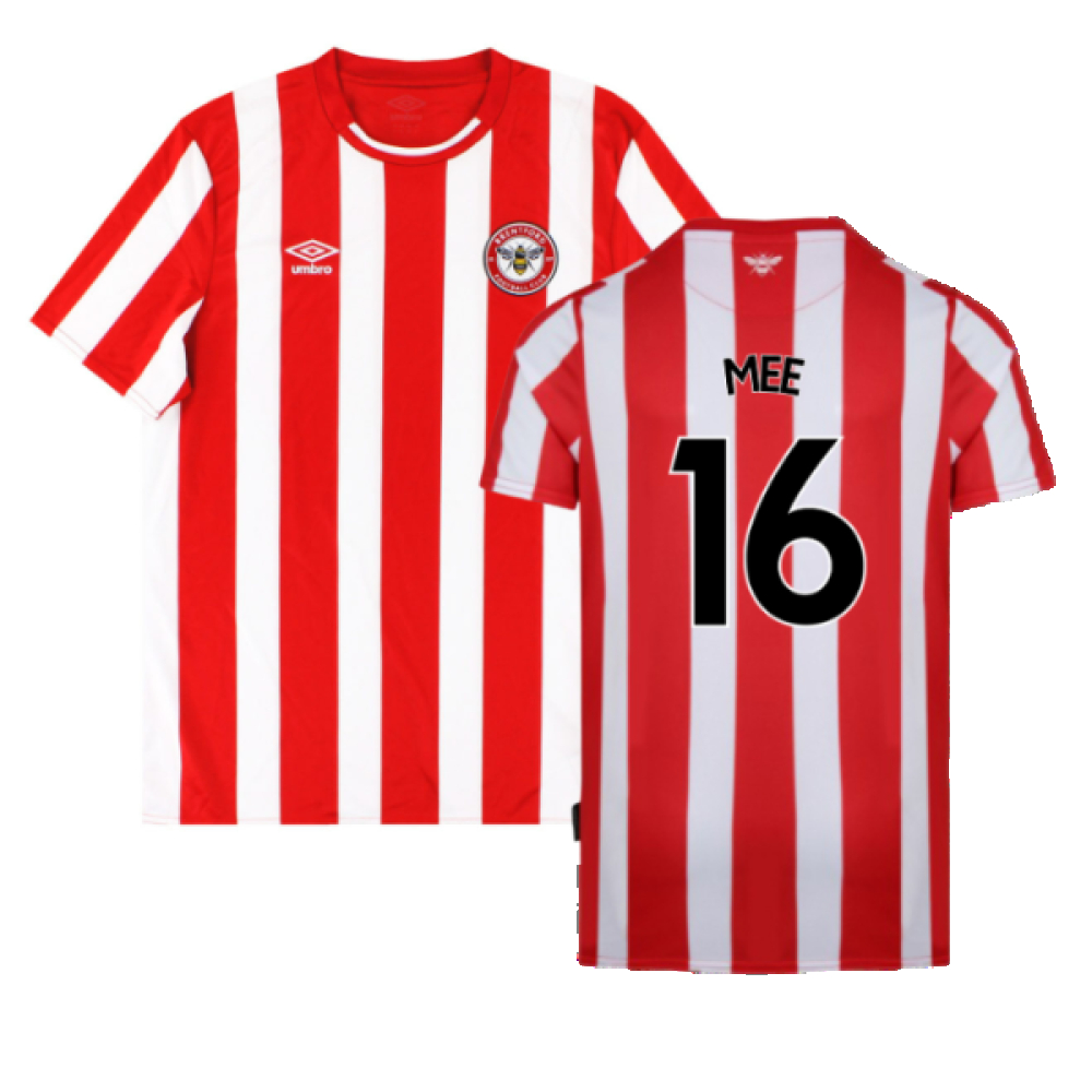 '21-'23 Brentford Home Shirt ) (Mint) (Mee 16) Polyester Made By: Umbro Men's Red Xxl