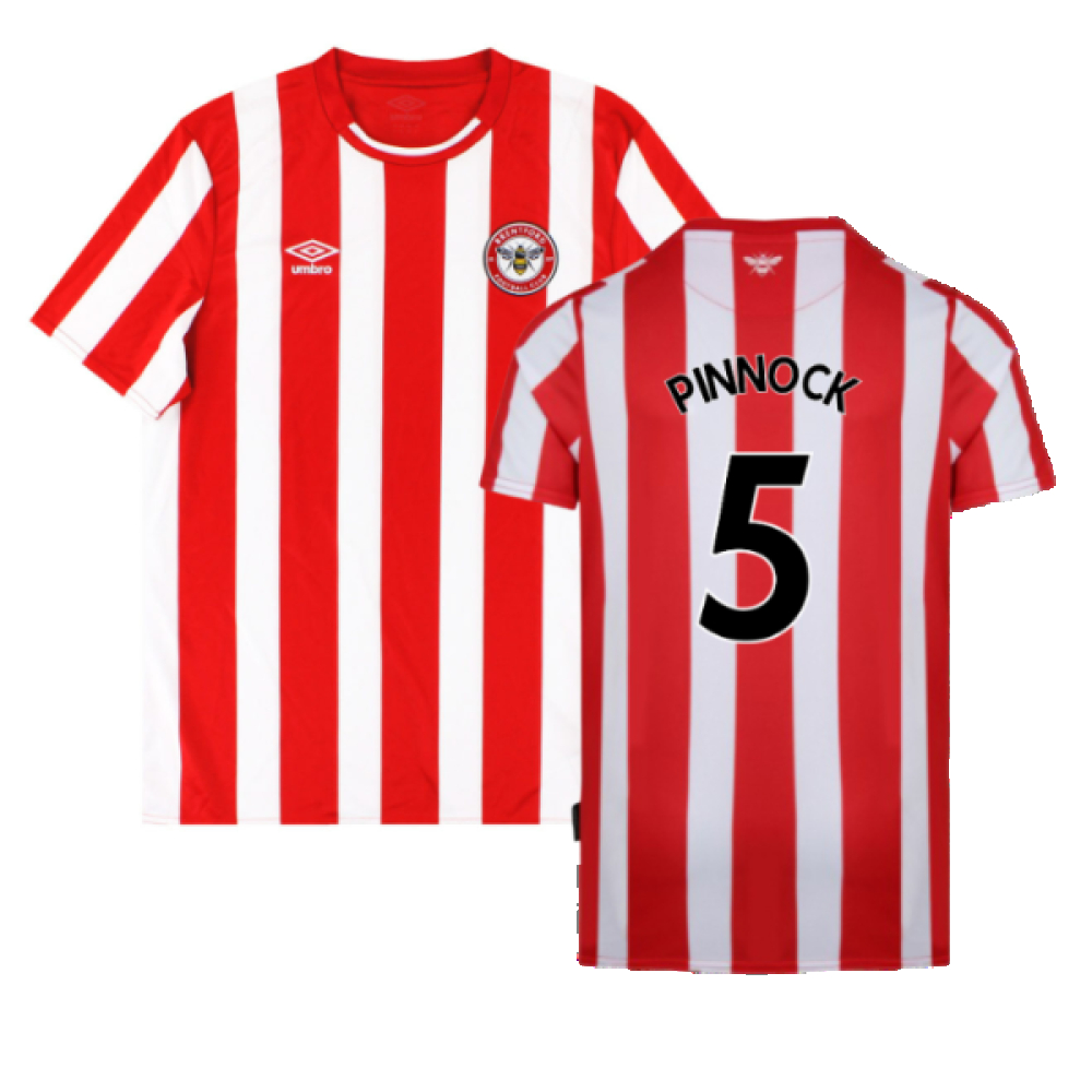 '21-'23 Brentford Home Shirt ) (Mint) (Pinnock 5) Polyester Made By: Umbro Men's Red Xxl