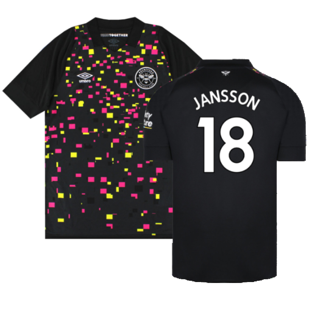'22-'23 Brentford Third Shirt (Sponsorless) (S) (Excellent) (Jansson 18) Polyester Made By: Umbro Men's Black Small