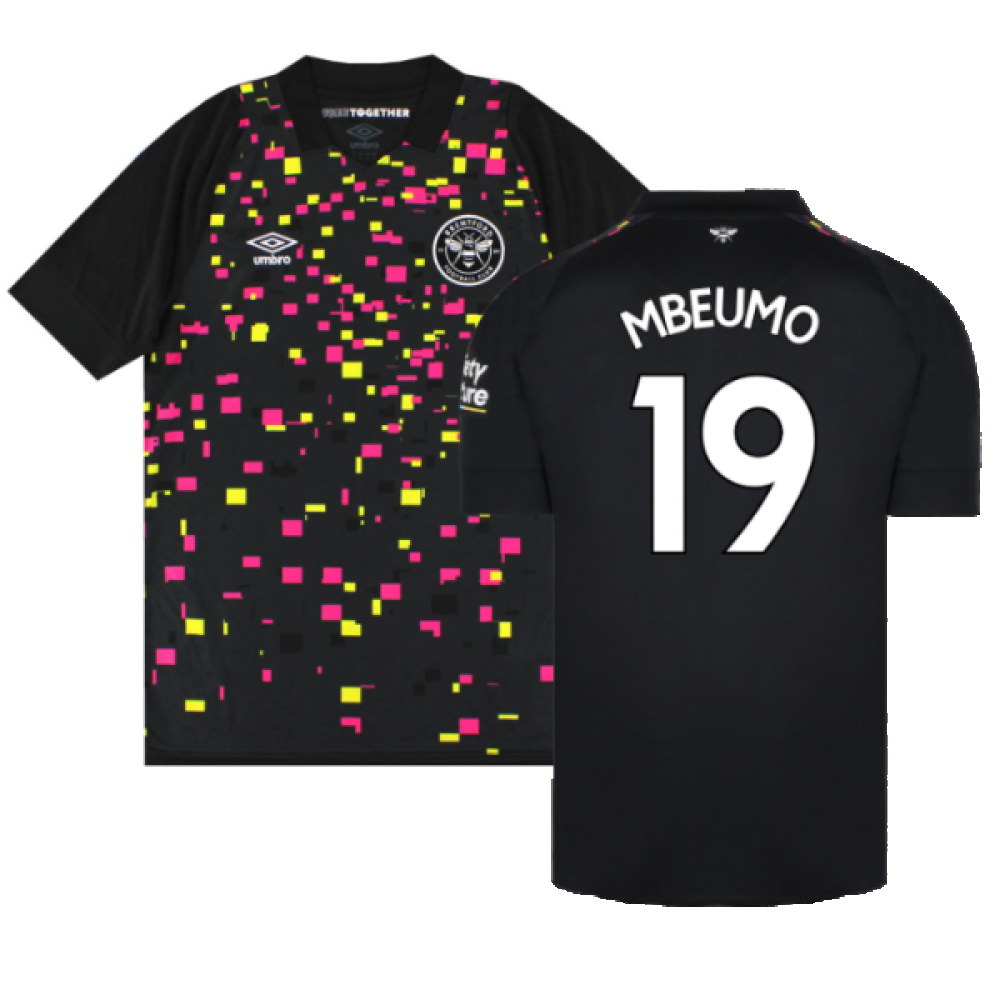 '22-'23 Brentford Third Shirt (Sponsorless) (S) (Excellent) (Mbeumo 19) Polyester Made By: Umbro Men's Black Small