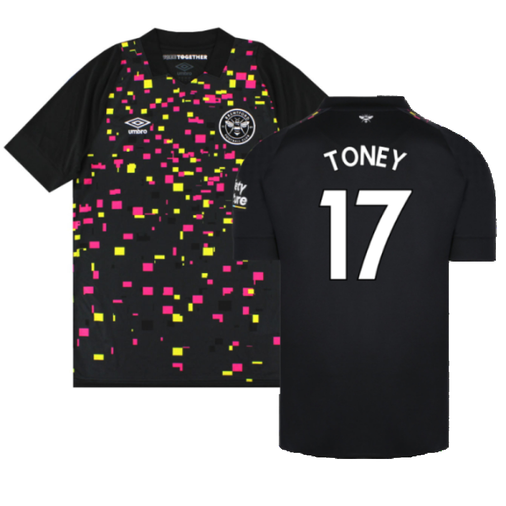 '22-'23 Brentford Third Shirt (Sponsorless) (S) (Excellent) (Toney 17) Polyester Made By: Umbro Men's Black Small