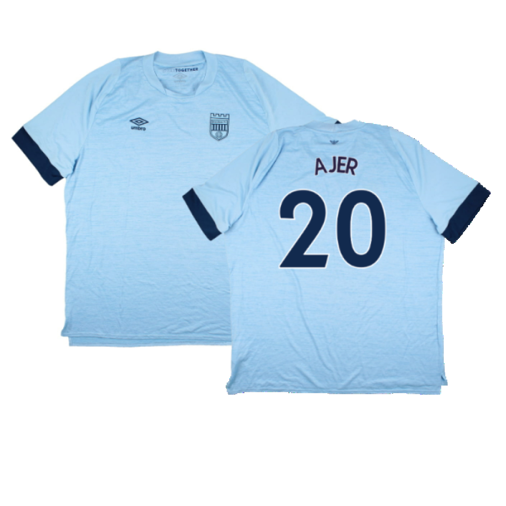 '22-'24 Brentford Away Shirt (Sponsorless) ) (Excellent) (Ajer 20) Polyester Made By: Umbro Men's Blue 3XL