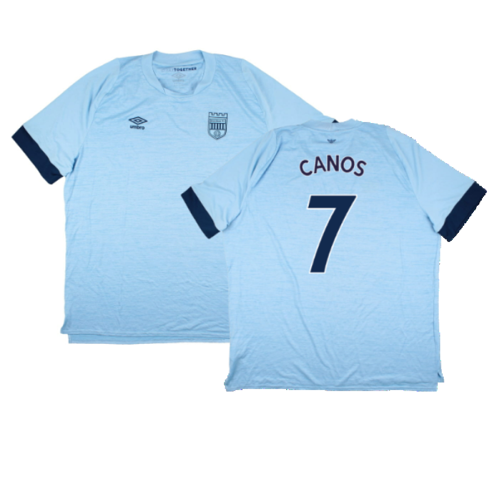'22-'24 Brentford Away Shirt (Sponsorless) ) (Excellent) (Canos 7) Polyester Made By: Umbro Men's Blue 3XL