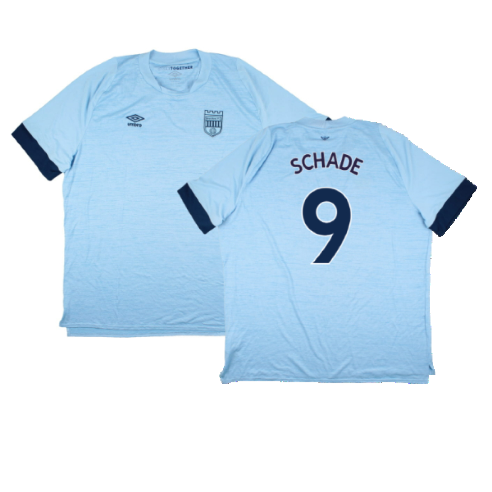 '22-'24 Brentford Away Shirt (Sponsorless) ) (Excellent) (Schade 9) Polyester Made By: Umbro Men's Blue 3XL