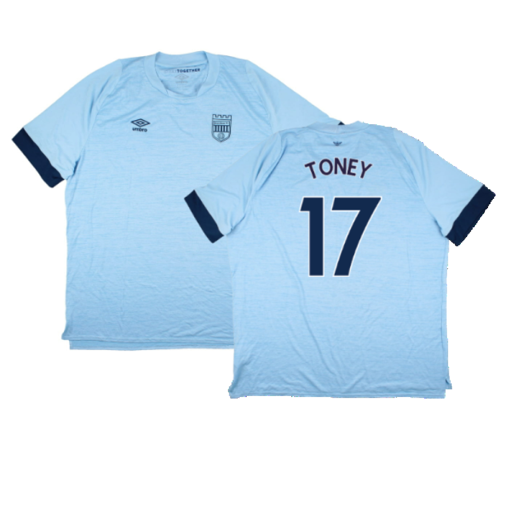 '22-'24 Brentford Away Shirt (Sponsorless) ) (Excellent) (Toney 17) Polyester Made By: Umbro Men's Blue 3XL