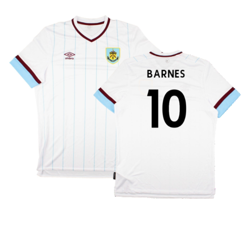 '21-'22 Burnley Away Shirt (Sponsorless) (S) (Excellent) (Barnes 10) Polyester Made By: Umbro Men's White Small