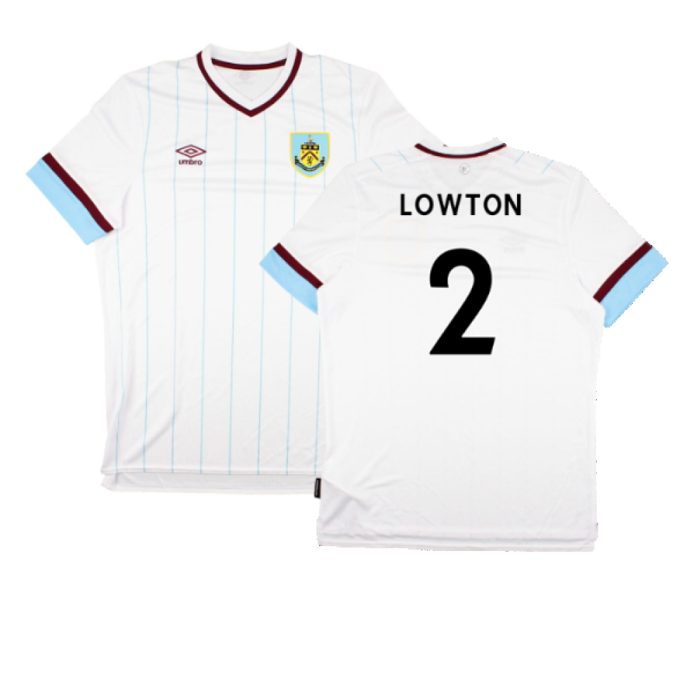 '21-'22 Burnley Away Shirt (Sponsorless) ) (Mint) (Lowton 2) Polyester Made By: Umbro Men's White Extra Large
