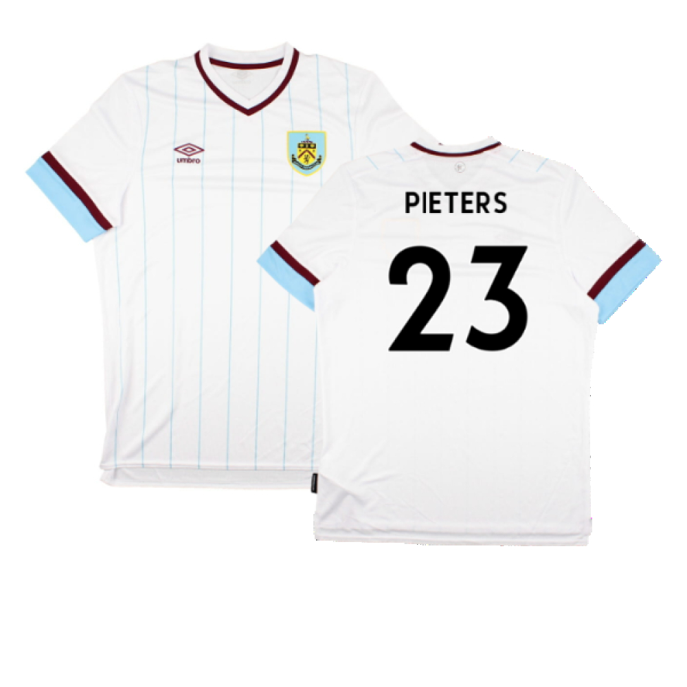 '21-'22 Burnley Away Shirt (Sponsorless) (S) (Excellent) (Pieters 23) Polyester Made By: Umbro Men's White Small