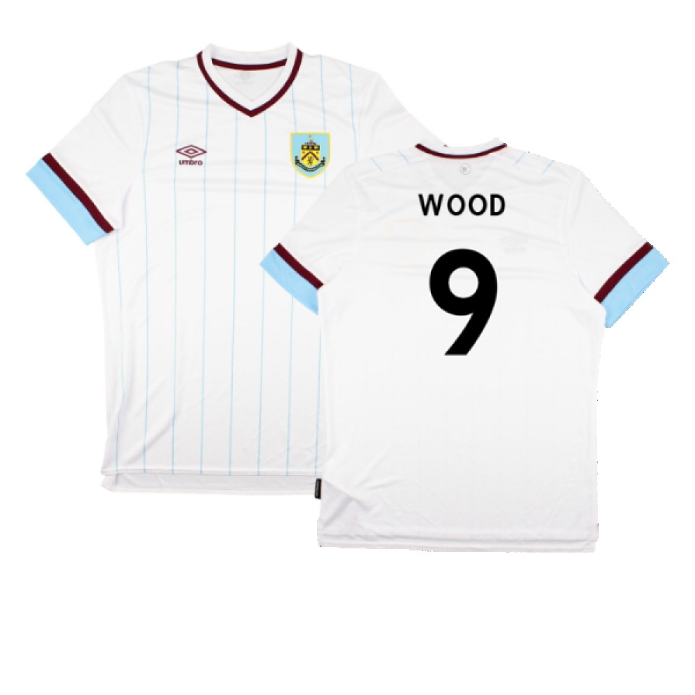 '21-'22 Burnley Away Shirt (Sponsorless) (S) (Excellent) (Wood 9) Polyester Made By: Umbro Men's White Small