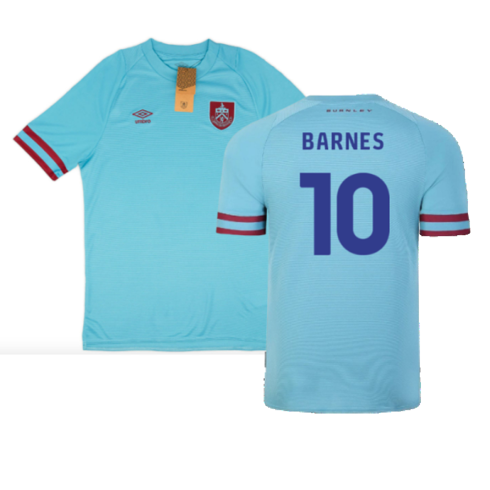 '22-'23 Burnley Away Shirt (Sponsorless) (M) (Mint) (Barnes 10) Polyester Made By: Umbro Men's Blue Medium