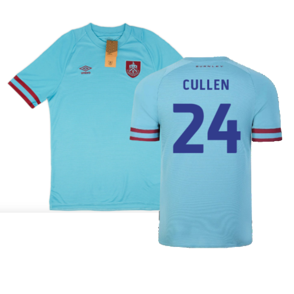 '22-'23 Burnley Away Shirt (Sponsorless) ) (Excellent) (Cullen 24) Polyester Made By: Umbro Men's Blue Xxl