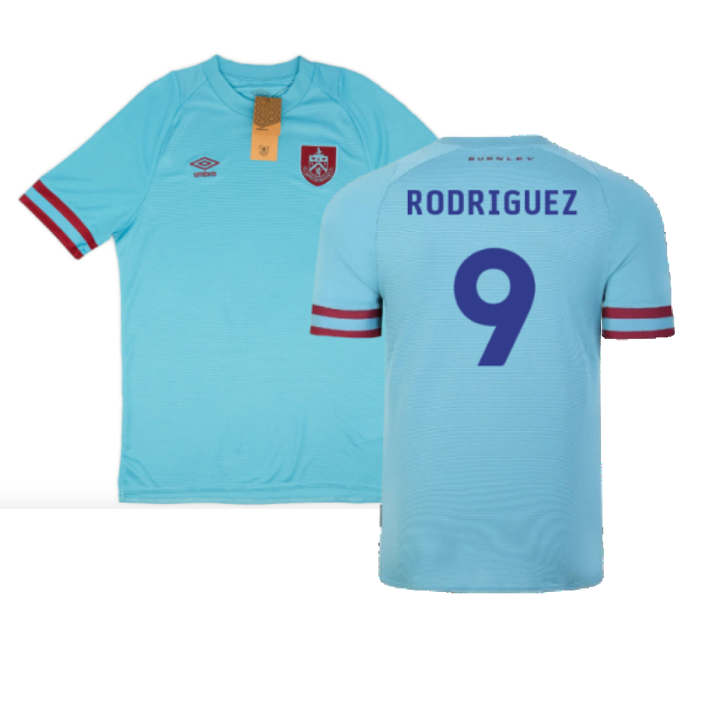 '22-'23 Burnley Away Shirt (Sponsorless) ) (Excellent) (Rodriguez 9) Polyester Made By: Umbro Men's Blue Xxl